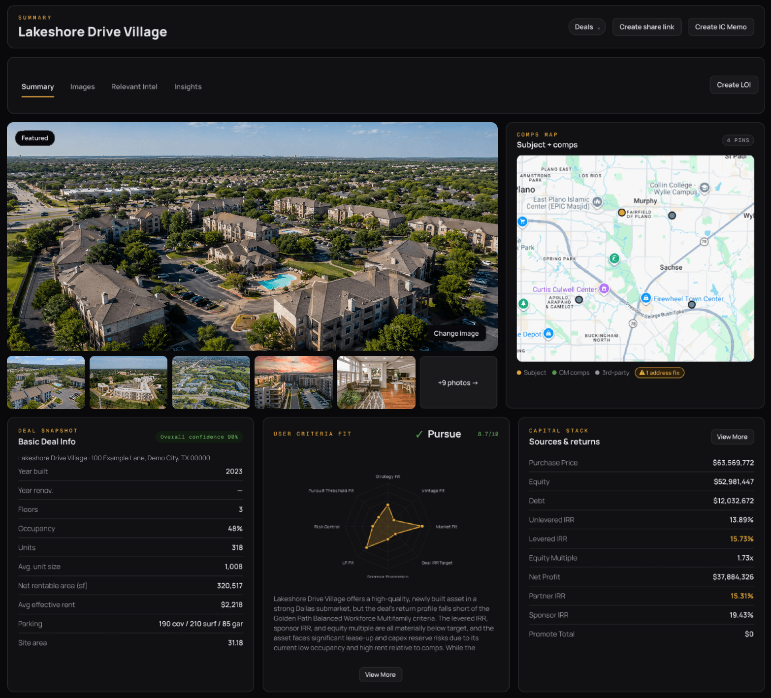 Lakeshore Drive Village acquisition workspace